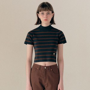 로라로라 여성용 HALF NECK STRIPE KNIT