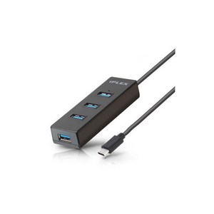 IPLEX USB C 타입 4포트 멀티허브, 블랙, 1개