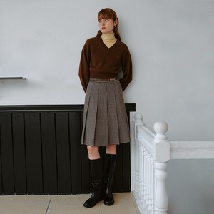 로라로라 WOOL BLENDED BUCKLE PLEATS 스커트