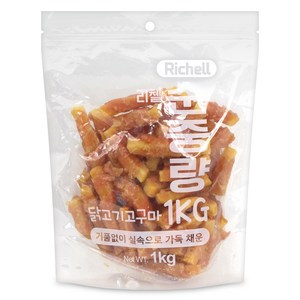 리첼사사미 강아지 간식, 혼합맛(닭고기/고구마), 1kg, 1개