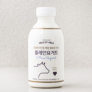 동물복지 인증 밀크온밀크 목장 원유로 만든 플레인 요거트, 500ml, 1개