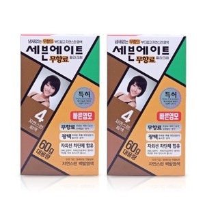 세븐에이트 칼라크림 염모제 60g, 4호 자연스런 밤색, 2개