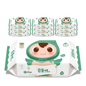 순둥이 로하스 아기물티슈 캡형 75gsm, 10세트, 70개입