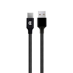 디씨네트워크 메탈 패브릭 USB C타입 고속 충전케이블, 블랙, 1.2m, 1개