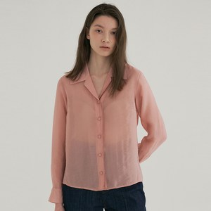 블랭크공삼 여성용 open collar silky shirt