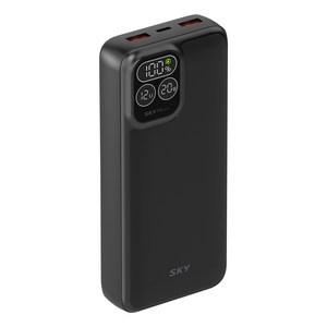 스카이 필 PD20 LCD 디스플레이 고속 충전 보조배터리 20000mAh 22.5W, SKY-PD20, 블랙