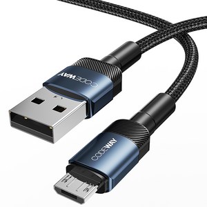 코드웨이 USB A타입-마이크로 5핀 고속 충전 케이블, 0.5m, 블루, 1개