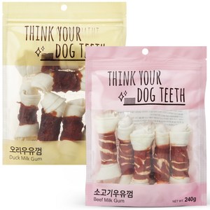 Think you dog teeth 오리 6p + 소고기 6p 세트, 1세트, 오리, 소고기, 480g