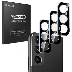 MECSEED 3CX 프리미엄 빛번짐방지 풀커버 강화유리 휴대폰 카메라 렌즈 보호필름 3p 세트, 갤럭시 S22 / S22 플러스, 1세트