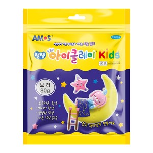 아모스 유아용 아이클레이 KIDS 파우치 점토, 보라, 80g, 1개