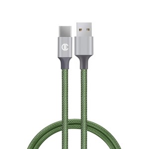 디씨네트워크 메탈 패브릭 USB C타입 고속 충전케이블, 그린, 2m, 1개