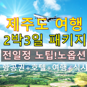 [제주도] 2박3일 제주도패키지여행/전일정 노팁노옵션/왕복항공+호텔+패키지여행+식사 포함