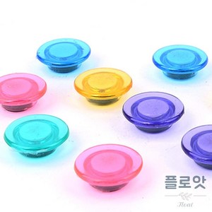 칼라 원형 자석 메모 홀더 납작 철판 고무판 계획표, 반투명 대 5P (4cm)