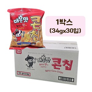 코스 매운맛콘칩 34g, 30개