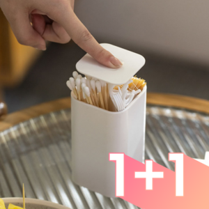 비바베이직 면봉보관함 케이스 1+1, 1세트, 화이트