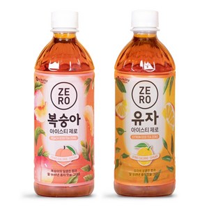 맥널티 제로 칼로리 아이스티 500ml 24개 (복숭아 12개 / 유자 12개)