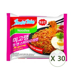 인도미 미고랭 핫 앤 스파이시 라면 80g, 30개