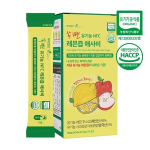 하이엔드 유기농NFC 레몬즙 애사비 액상 사과초모식초 레몬과즙 레몬애사비 14포, 1박스, 350g