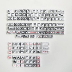 키보드 키캡 125 키 XDA 프로필 그래피티 테마 PBT 염료 승화 맞춤형 DIY 게이밍 기계식 MX 스위치, 없음, 없음, 1) WHITE