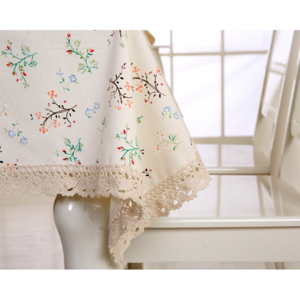 [제이지하우스] 완전방수 꽃무늬 린넨식탁보 테이블보 (국내배송), 6인 (140cm x 220cm), 들꽃무늬