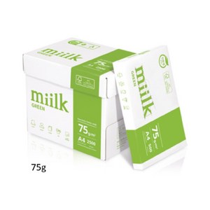 miilk 그린 복사용지 75g, 2500매, A4