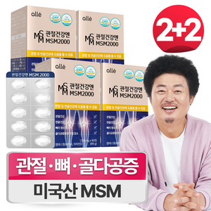 MSM 관절 식이 유황 영양제 엠에스엠 2000, 4박스, 30회분