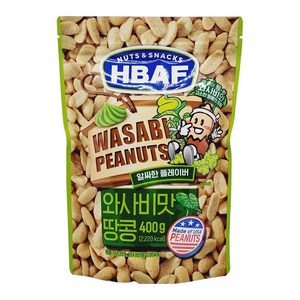 바프 넛츠앤스낵스 와사비맛 땅콩, 400g, 1개