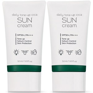 프레티 데일리 톤업 시카 선크림 SPF50+ PA+++, 50ml, 2개