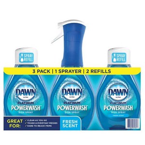 Dawn 파워워시 뿌리는 주방세제 리필포함 473ml x3팩 Platinum Powewash Dish Spay, 1세트