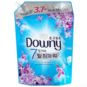 다우니 7일지속 탈취파워 초고농축 섬유유연제 레몬그라스와 라일락 리필, 2.6L, 1개