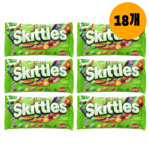 스키틀즈 Skittles Sou Candy 사워 신맛 캔디 싱글팩 51g, 18개