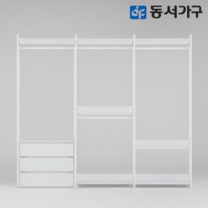 동서가구 팬타 포스코 스틸 시스템 드레스룸_2400 3단 서랍 행거 4colors DF643472, 화이트