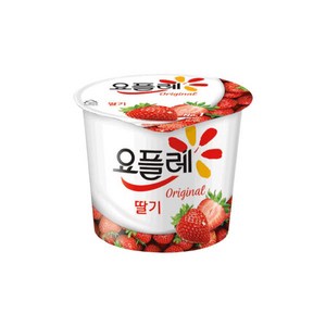 빙그레 요플레 오리지날 요거트 딸기 180g, 12개