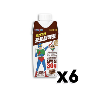 짱구 액션가면 프로틴액트 초코맛 단백질음료 330ml x 6개, 단품