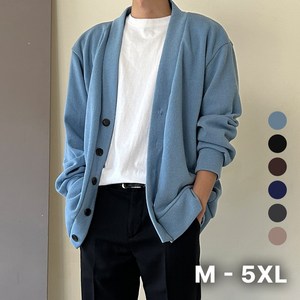 홈인박스 5XL 까지 남자 가디건 오버핏 빅사이즈 봄 가을 겨울 블랙 니트 두꺼운