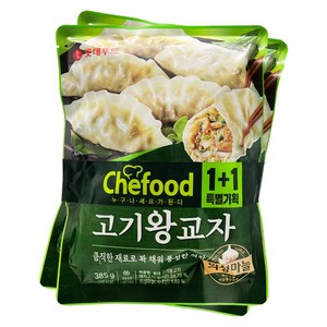 롯데푸드 의성마늘 고기 왕교자 385g+385g, 2개, 385g