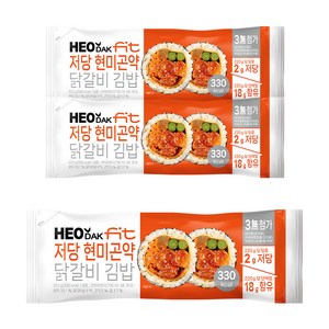 허닭FIT 저당 현미곤약 닭갈비 김밥, 3개, 220g