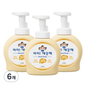 아이깨끗해 항균 폼 핸드솝 순 보송보송 파우더향, 490ml, 6개