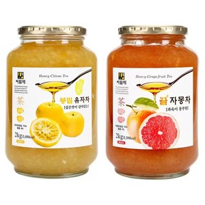 씨밀레 봉밀 유자차 2kg + 자몽차 2kg 과일차 액상차, 상세페이지 참조