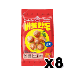 오뚜기 김치버블만두 간편조리 즉석만두 168g x 8개