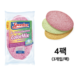 스폰텍스 Spontex ColorMix cloth sponge (3개입/팩), 4세트