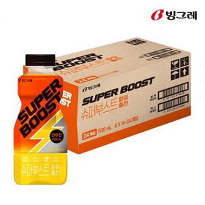 빙그레 슈퍼부스트 파워충전 에너지 음료, 500ml, 24개