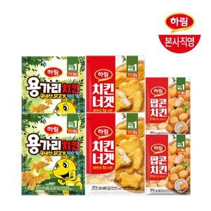 용가리치킨300gX2봉+치킨너겟300gX2봉+팝콘치킨180gX2봉, 1세트