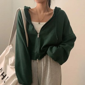 라라홀리 데일리 크롭 더블 오픈 후드 집업