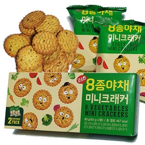 8종 야채 미니 크래커 80g, 6개