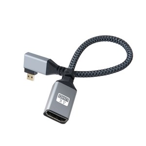 [BD833] Coms 마이크로 HDMI 변환 케이블 젠더 HDMI F to Mico HDMI M 4K 60Hz UHD 20cm 꺾임형, BD833, 1개