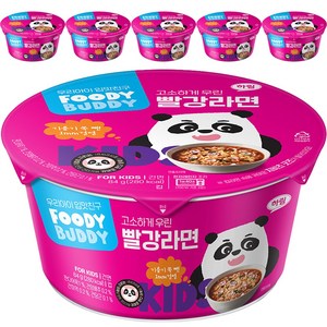 푸디버디 빨강 컵라면 84g, 6개