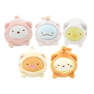 [스밋코구라시] 냥냥이 키홀더 7cm (누워 있는형태), 브라운(네코), 1개