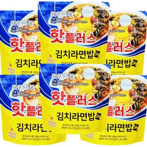 핫플러스 발열도시락 김치라면밥, 6개, 100g