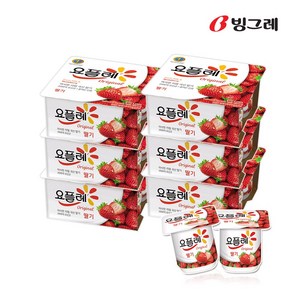 빙그레 요플레 딸기 요거트 85g, 24개